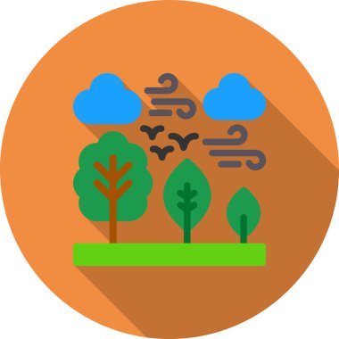 Bulutlu bir ağacın vektör çizimi