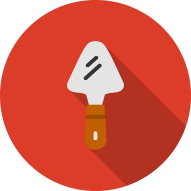 boya fırçası düz daire simgesi, uzun gölge