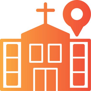 Kiliseye. Web simgesi basit illüstrasyon