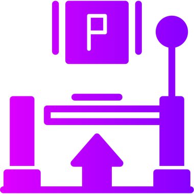 Bir benzin istasyonunun modern bir simgesinin vektör çizimi