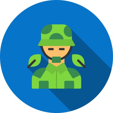 Maskeli asker, vektör illüstrasyonu