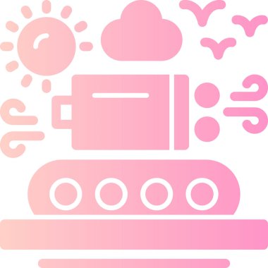 Bir robotun karikatür simgesinin vektör çizimi