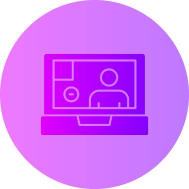 Bir dizüstü bilgisayar simgesinin vektör illüstrasyonu