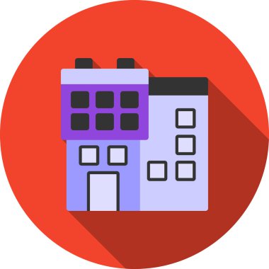 Ofis binası ikon vektör illüstrasyonu