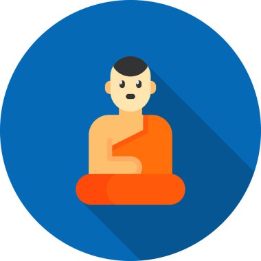 Düz stil meditasyon adam simgesi