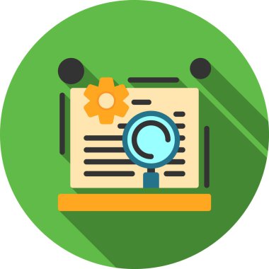 SEO Düz Gölgesi, Vektör İllüstrasyonu