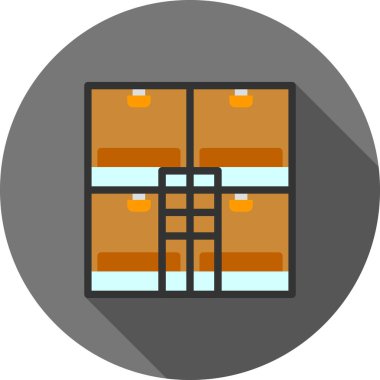 kutu teslim lojistik simgesi düz biçimli