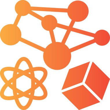 Atom simgesi. Web için basit bilim vektör simgeleri çizimi