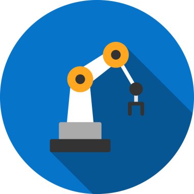 robotik kol vektörü düz renk simgesi