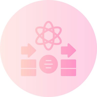 Molekül ve molekül ikonu olan bir atomun vektör çizimi