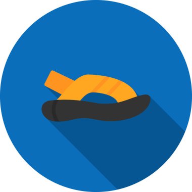 Uzun gölge kasklı düz simge.