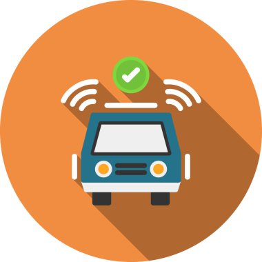 Otopark Yönlendirme Sistemi Düz Gölge, Vektör İllüstrasyonu