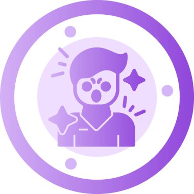 Yıldız simgesi olan bir adam, vektör çizimi basit tasarım