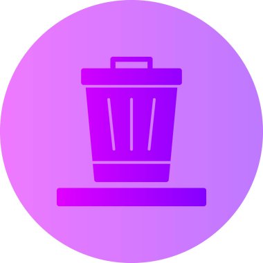 Çöp kutusu simgesi, vektör illüstrasyonu