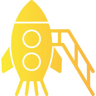 Roketin vektör simgesi, vektör illüstrasyonu