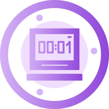 Düz biçimli kronometre simgesi beyaz arkaplanda izole.