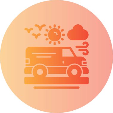 Bir araba simgesinin vektör illüstrasyonu