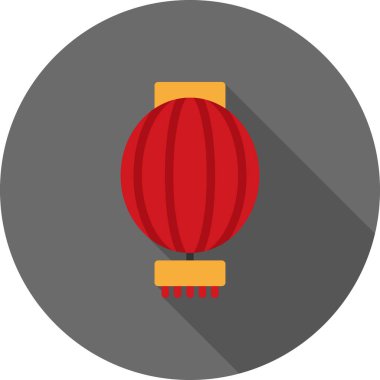 Uzun gölgeli Çin feneri düz ikonu