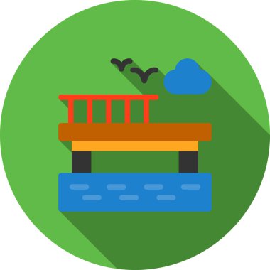 Rıhtım Düz Gölgesi, Vektör İllüstrasyonu