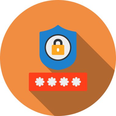 Güvenlik sistemi simgesi, vektör çizimi. düz dizayn