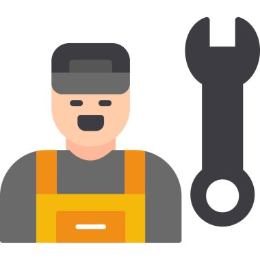 mekanik mekanik mekanik simgesi düz biçimli