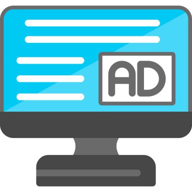 Simge vektör illüstrasyonu reklam ediliyor