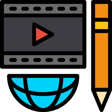 Bilgisayar ve kalem ikonu