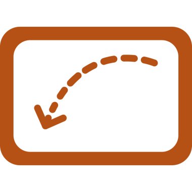 Vektör simgesi geri dön. Tarzıdır düz simgesi simgesi, kahverengi renk, beyaz arka plan.