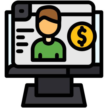 çevrimiçi alışveriş vektörü simgesi