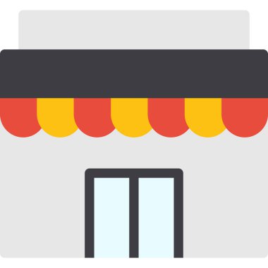 dükkan düz vektör simgesi