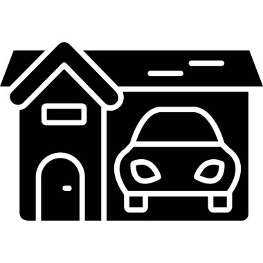 araba garajı vektör simgesi kolayca düzenleyebilir