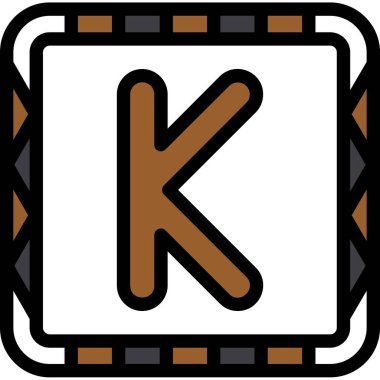 K harfinin vektör simgesi