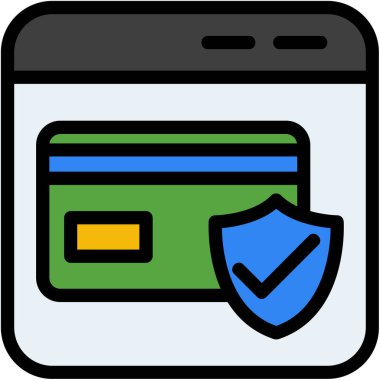 Kredi kartı çevrimiçi simgesi - taslak biçimi