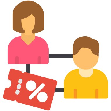 indirimli indirimli düz simge, vektör, illüstrasyon