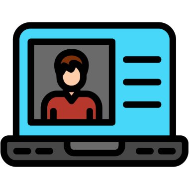 dizüstü bilgisayar simgesi, vektör illüstrasyonu