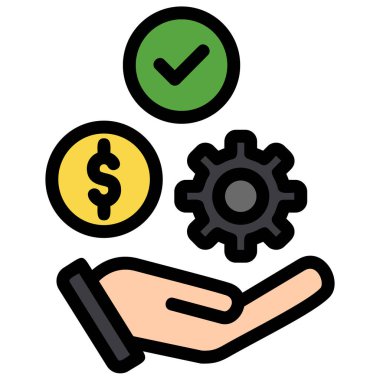 para yönetimi düz renk vektörü simgesi