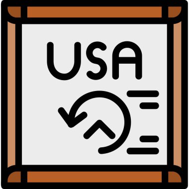 ABD bayrak simgesi, vektör illüstrasyonu