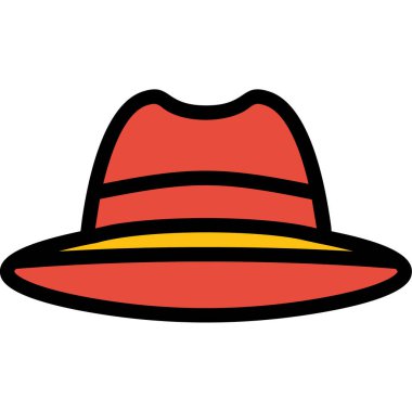 Kırmızı şapka ikonu. İnce çizgi doldurma dizaynı. vektör illüstrasyonu.