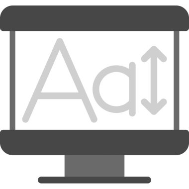 Harfli bilgisayarın vektör illüstrasyon simgesi