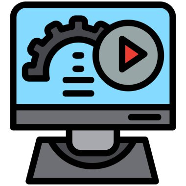 Çevrimiçi Öğrenme. Web simgesi basit illüstrasyon