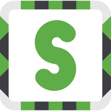 Tek bir harf simgesinin vektör illüstrasyonu