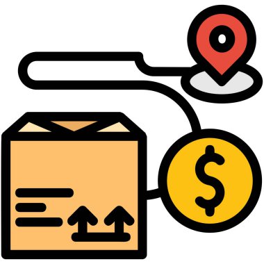 konum teslim simgesi. Web için basit dağıtım konum vektör simgesi çizimi