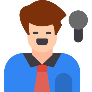 iş adamı mikrofon ikonu vektör illüstrasyonu