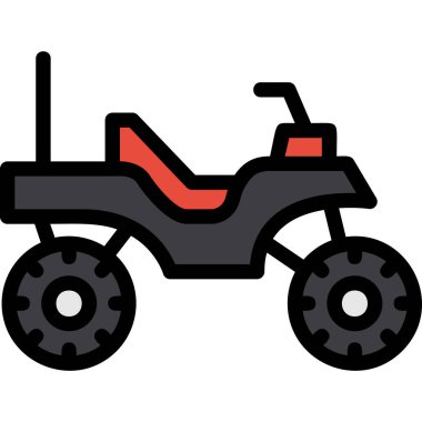 scooter simgesi renk ana hatları vektörü