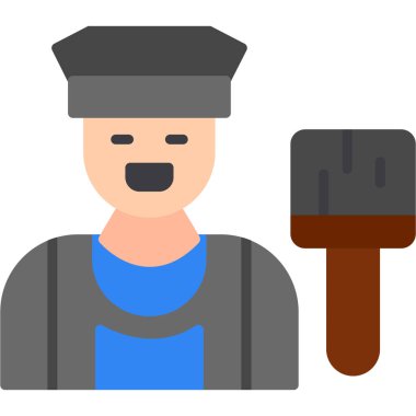 Başlık simgesi olan asker, vektör illüstrasyonu