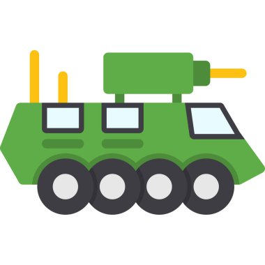 askeri araç simgesi, vektör illüstrasyonu