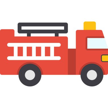 Yangın kamyon düz simgesi