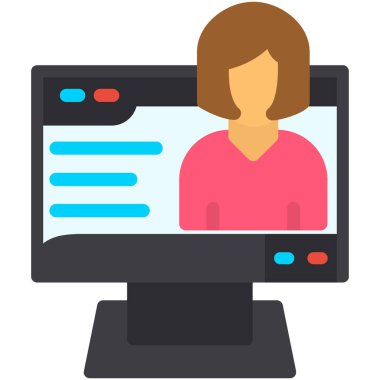 Masaüstü simgesi olan bilgisayar. Basit tasarım