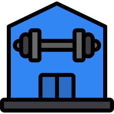 Spor salonu. Web simgesi basit illüstrasyon