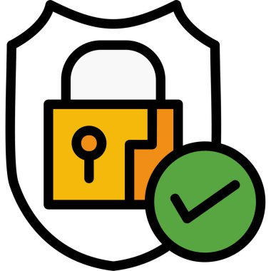 güvenlik kilidi simgesi, vektör illüstrasyonu